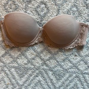 tan strapless flirtitude push up bra
